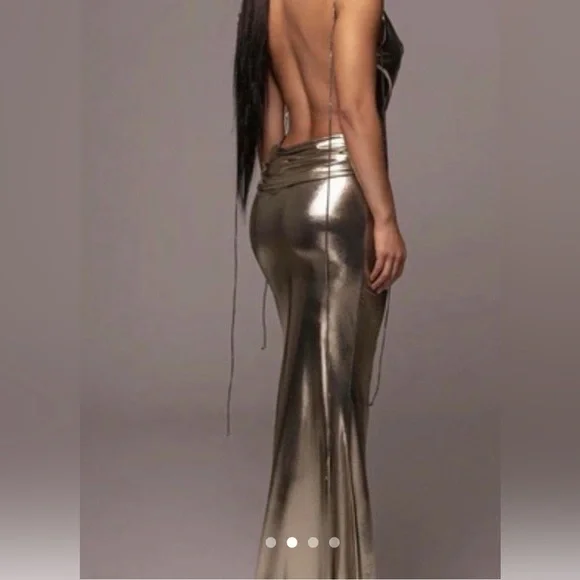 Light Gold Heart of Gold Maxi Dress - Picture 3 of 3